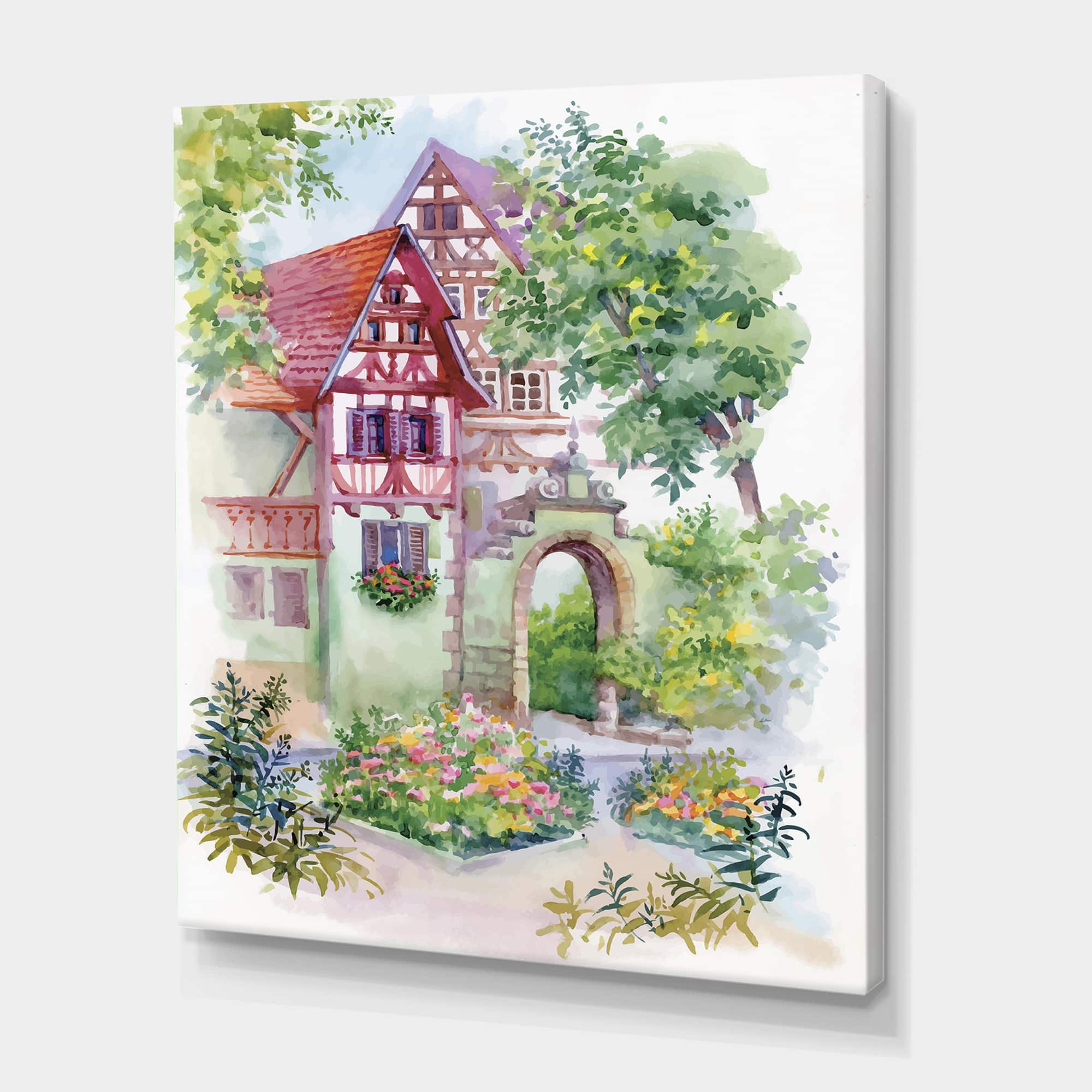 Designart - Red Rustic House In The Country Side